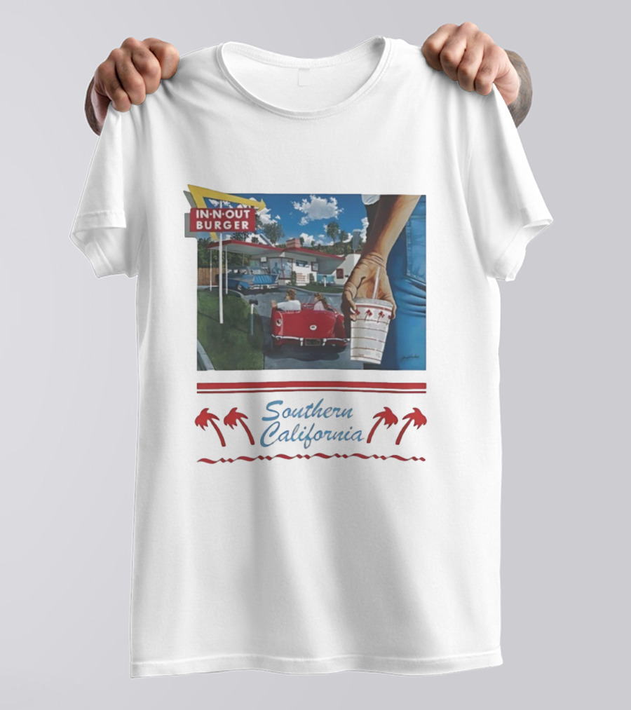 In N Out Burger Southern California Vintage Palm Trees 1990 T-Shirt