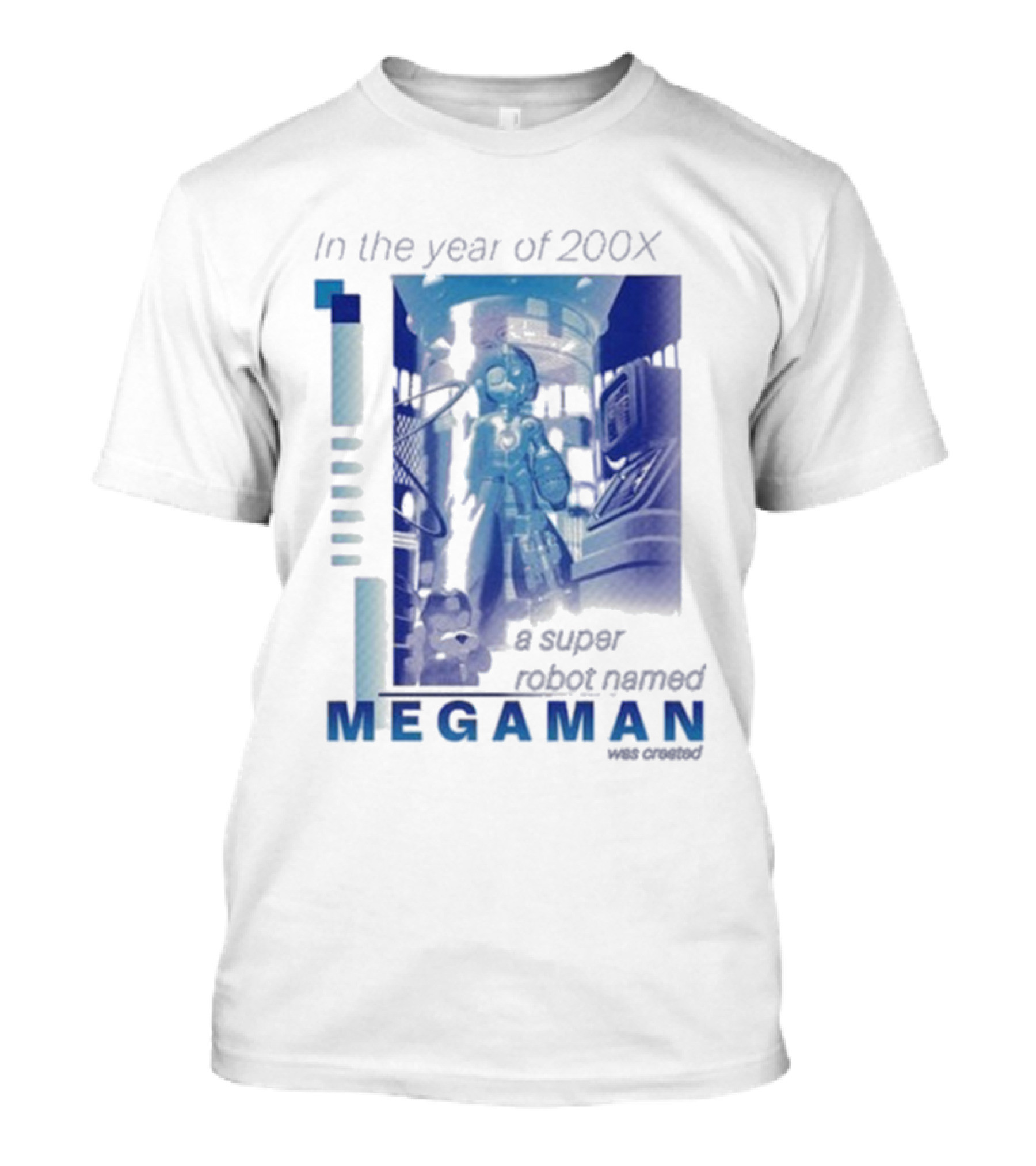 Mega Man In The Year Of 200X A Super Robot Named Mega Man Retro Gaming T-Shirt