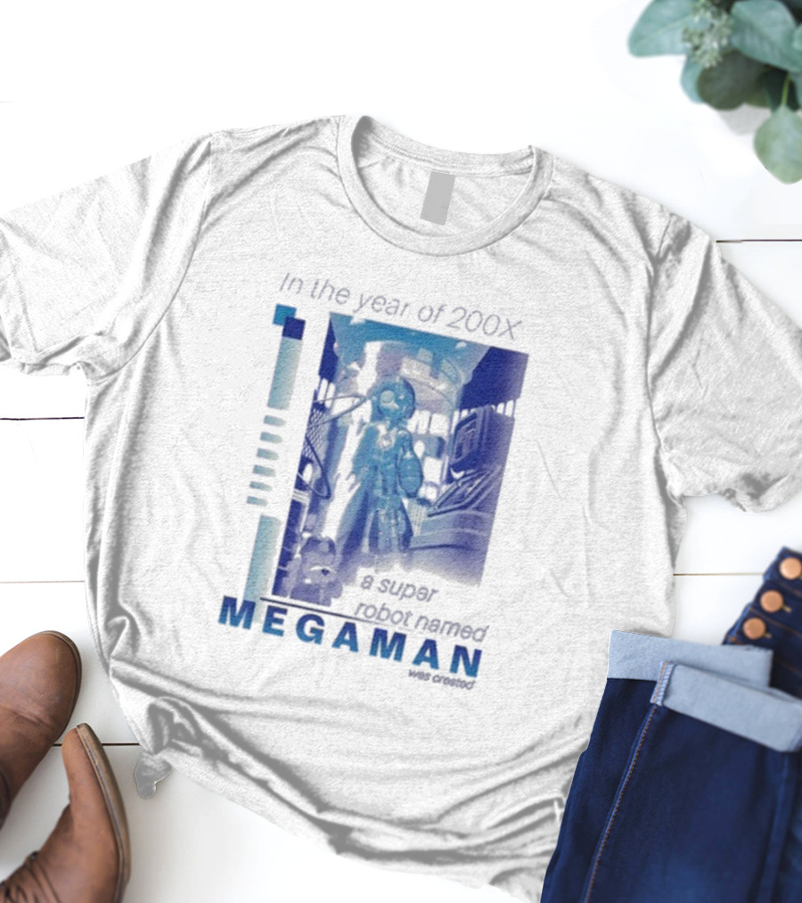 Mega Man In The Year Of 200X A Super Robot Named Mega Man Retro Gaming T-Shirt