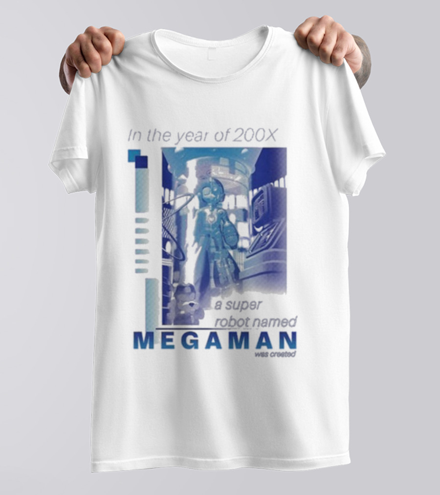 Mega Man In The Year Of 200X A Super Robot Named Mega Man Retro Gaming T-Shirt