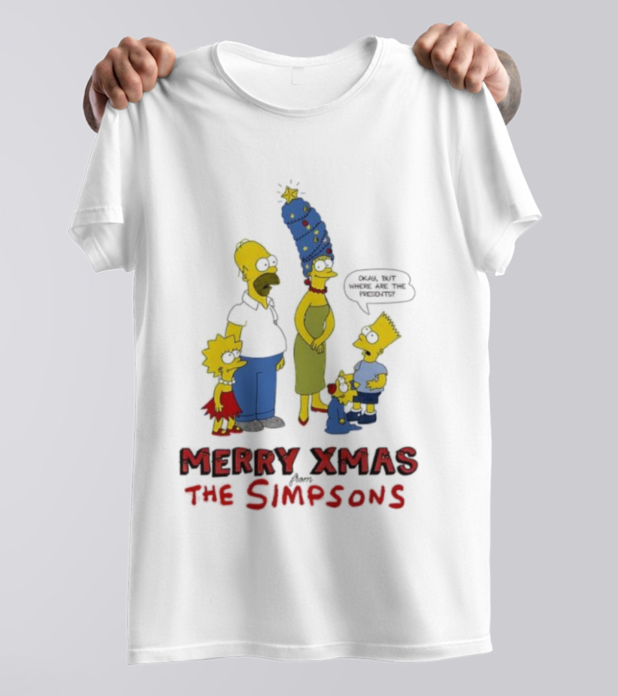 Merry Xmas The Simpsons Family Christmas Tree Hair T-Shirt
