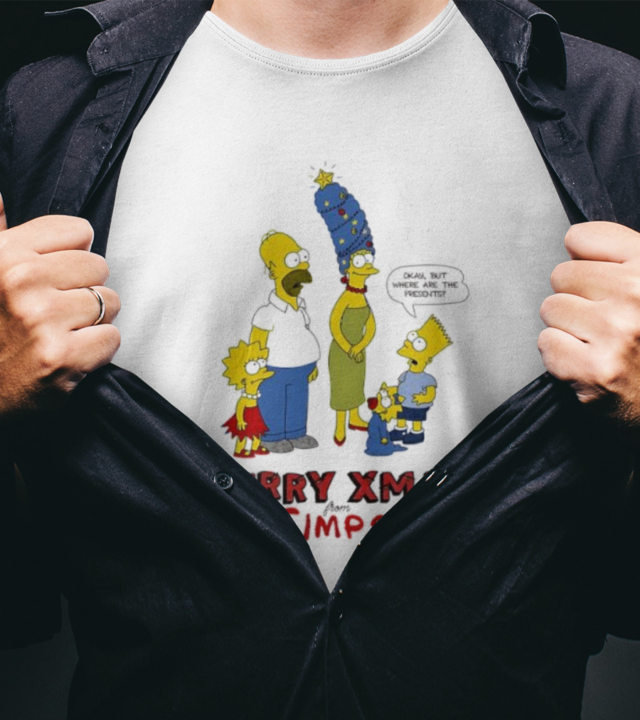 Merry Xmas The Simpsons Family Christmas Tree Hair T-Shirt