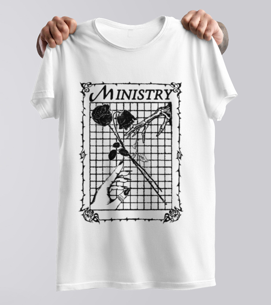 Ministry Roses Skeleton Hands T-Shirt