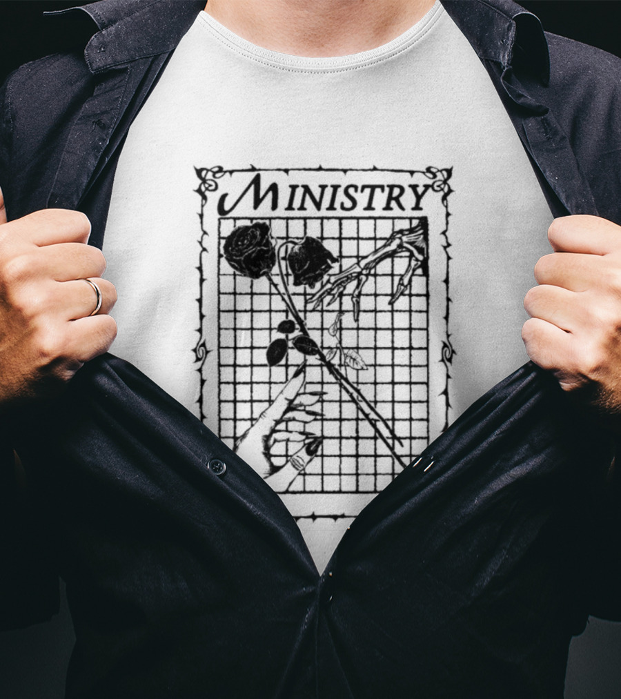 Ministry Roses Skeleton Hands T-Shirt