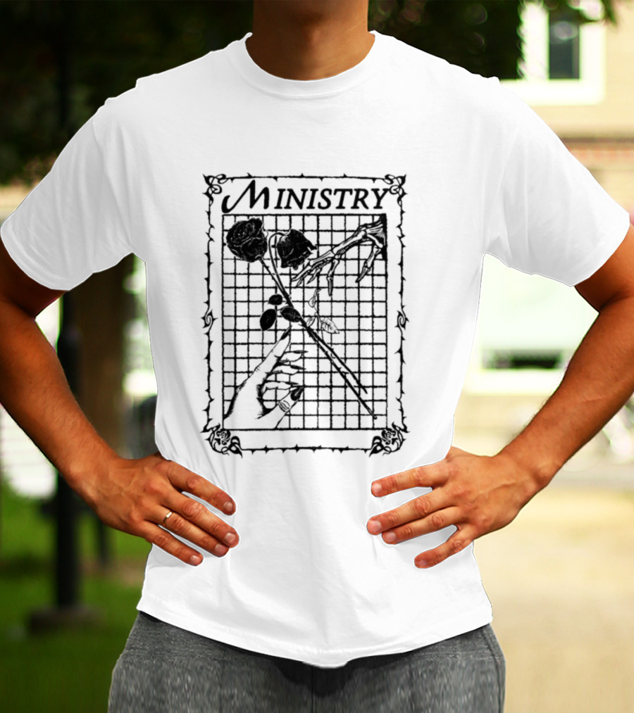 Ministry Roses Skeleton Hands T-Shirt
