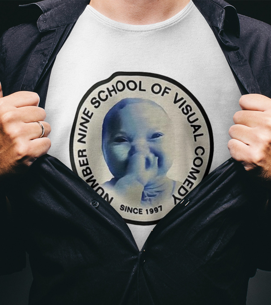 Number Nine School Of Visual Comedy Baby Face Since 1997 T-Shirt
