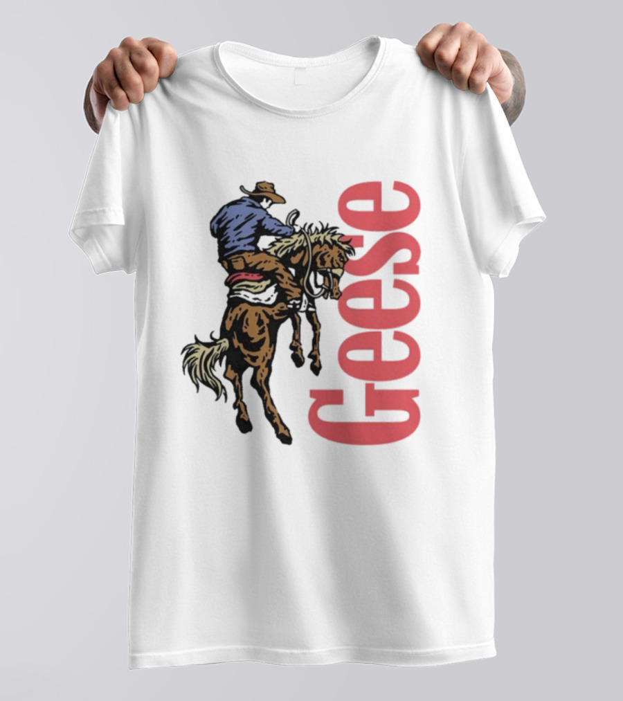 Geese Cowboy Riding Horse Western Adventure 3D Style T-Shirt