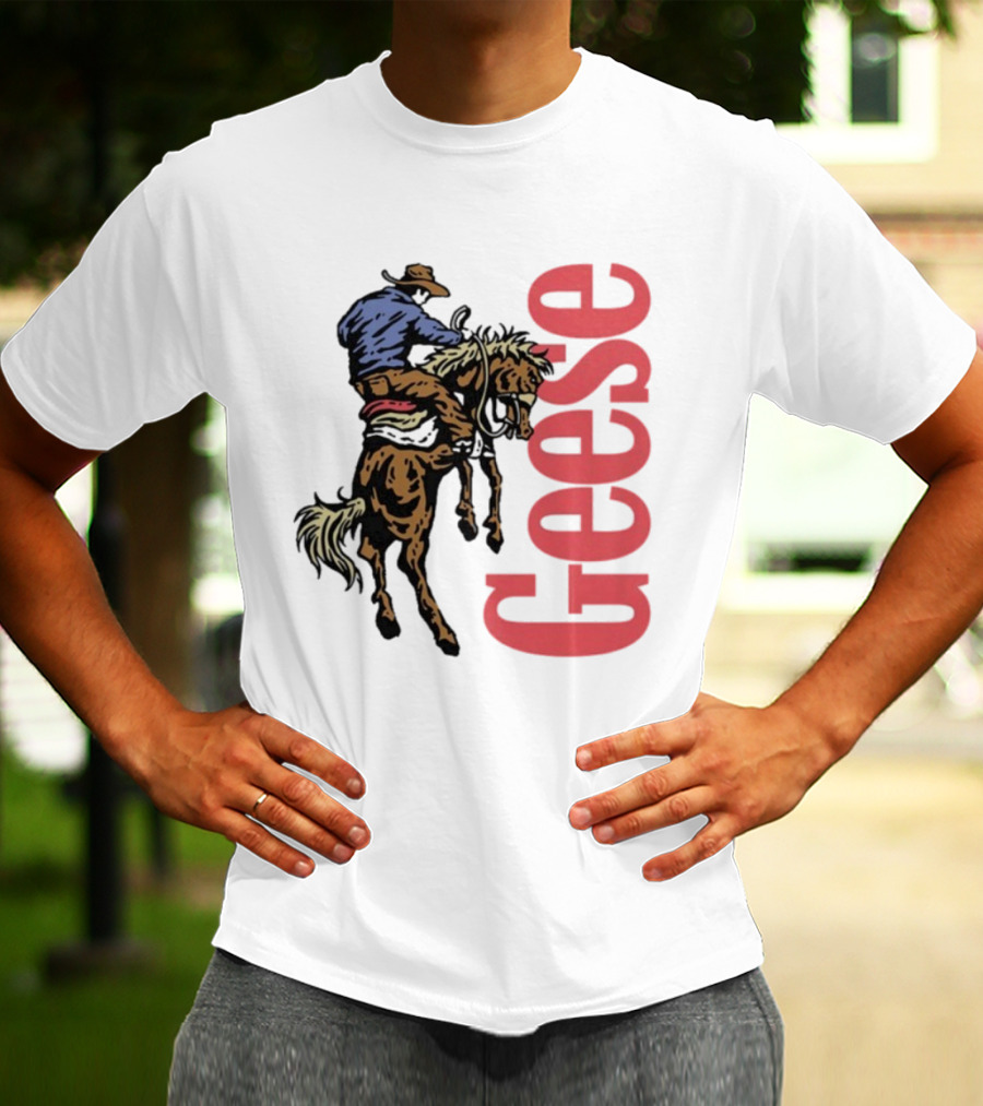 Geese Cowboy Riding Horse Western Adventure 3D Style T-Shirt