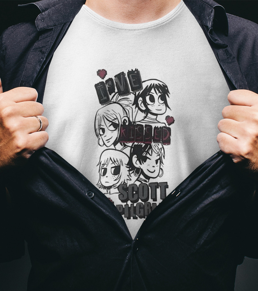 I’ve Kissed Scott Pilgrim Characters With Hearts T-Shirt