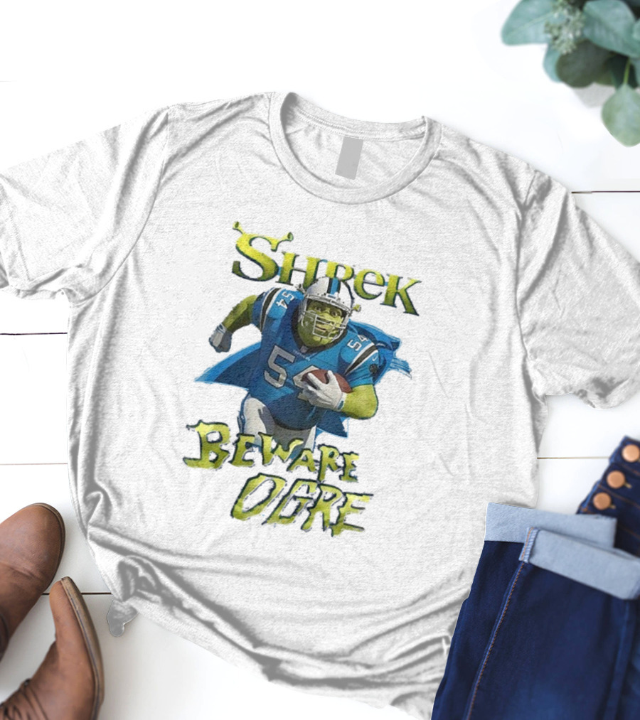 Shrek Beware Ogre Carolina Panthers NFL Crossover T-Shirt