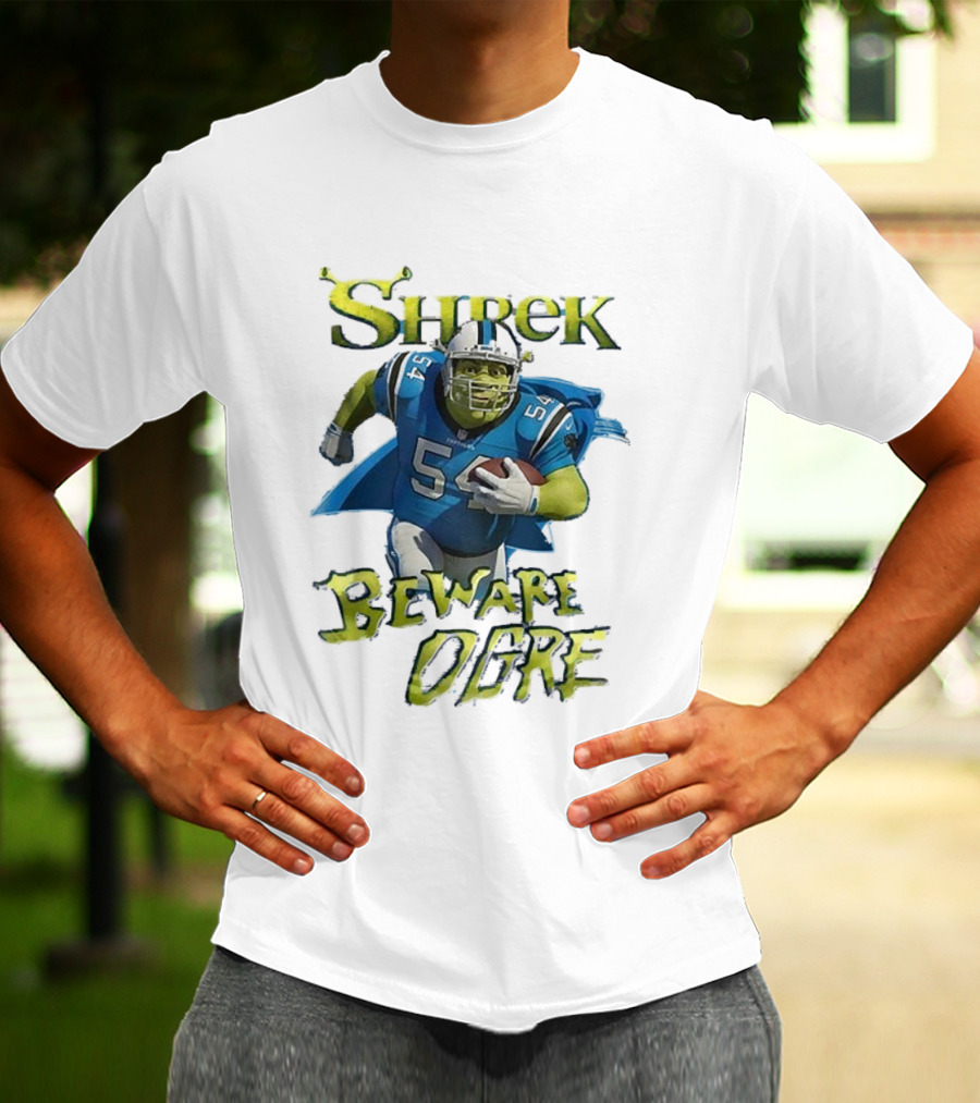 Shrek Beware Ogre Carolina Panthers NFL Crossover T-Shirt