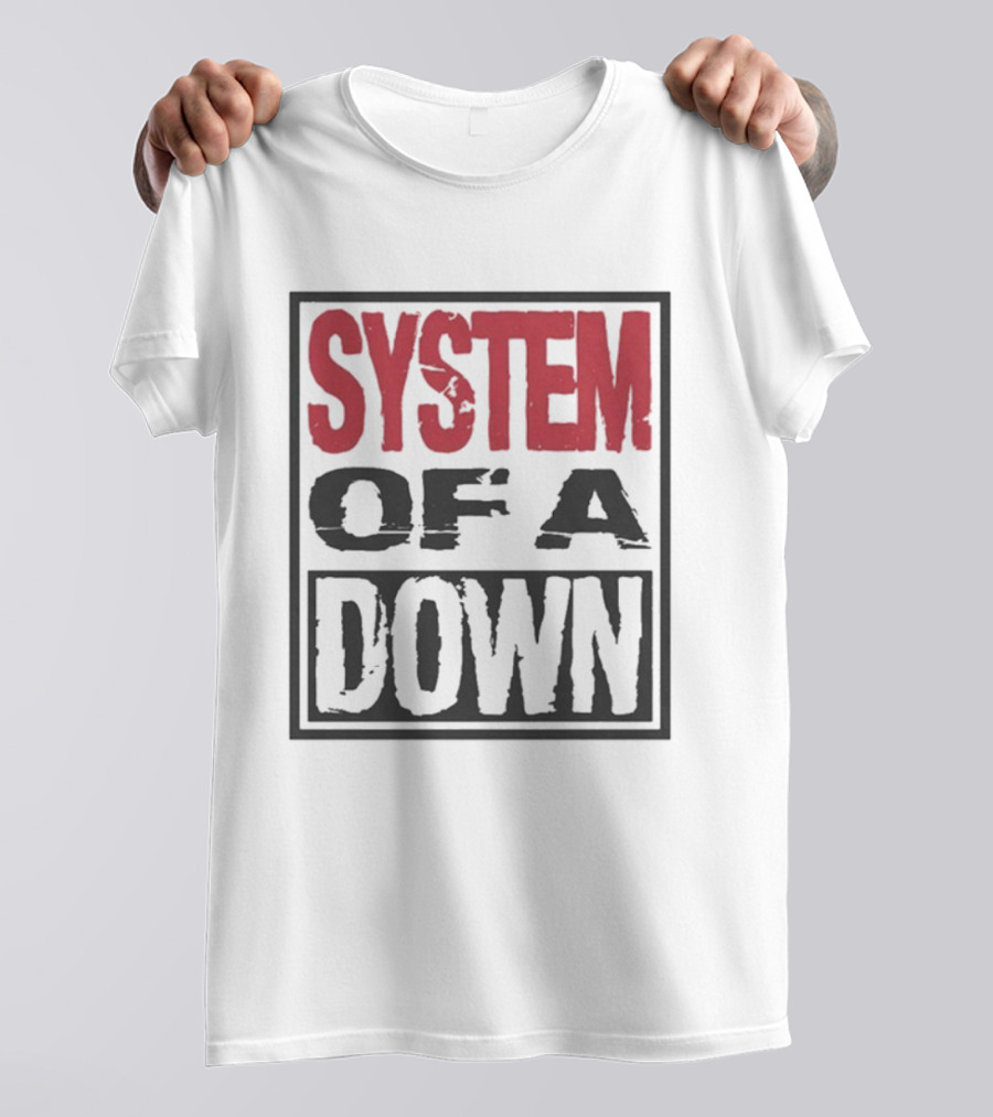 SYSTEM OF A DOWN Triple Stack Box Text Bold Style T-Shirt