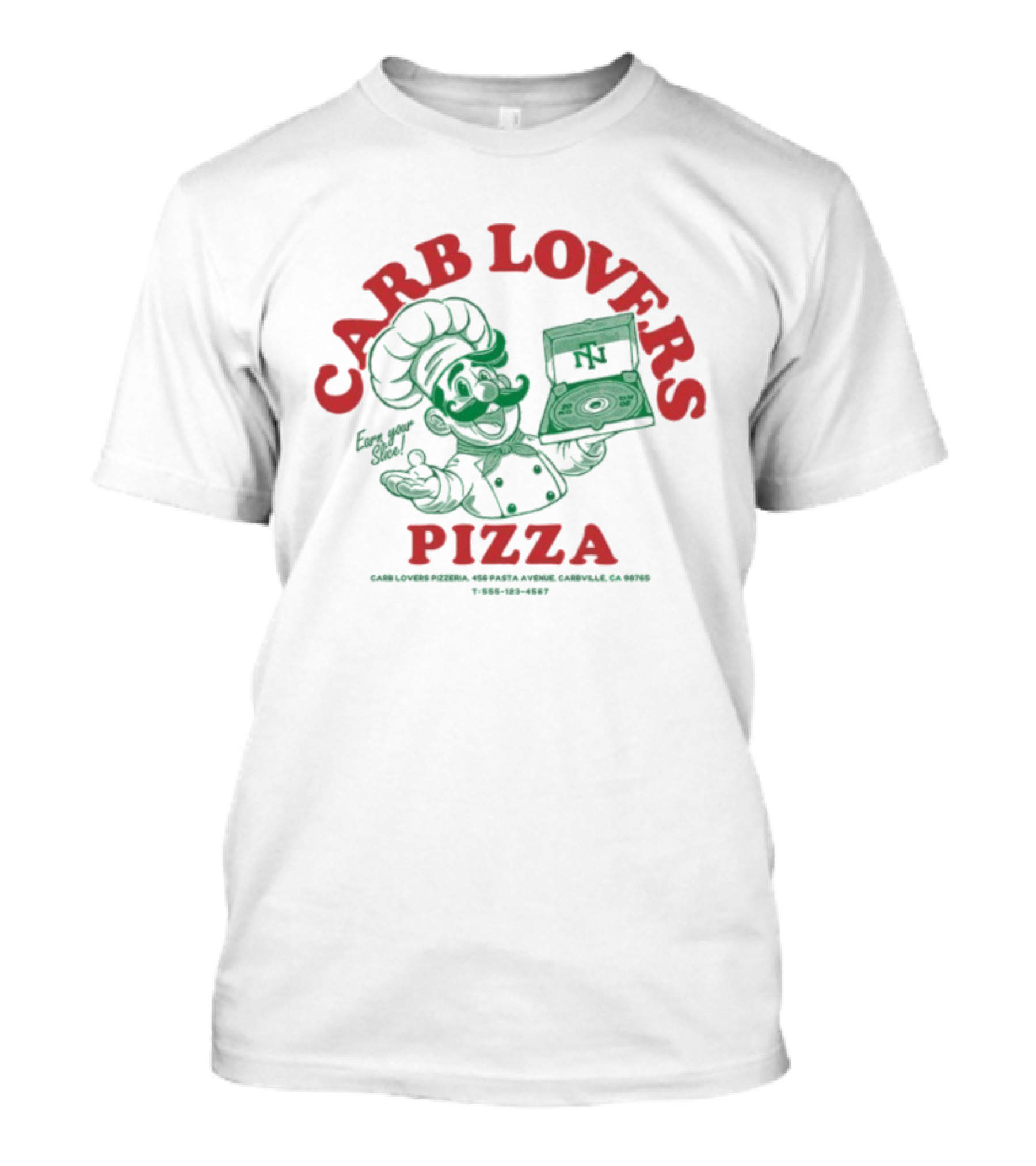 Carb Lovers Pizza Earn Your Slice Chef Thundernoise Turntables And Oven Fun T-Shirt