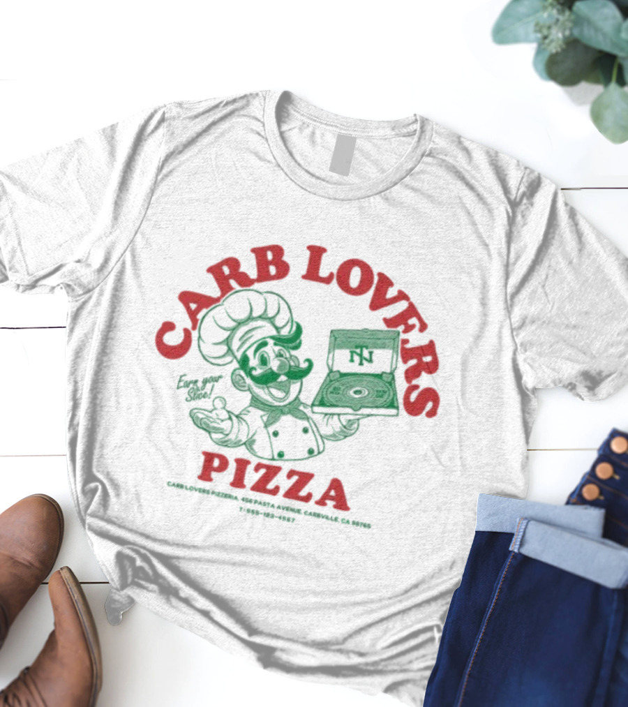 Carb Lovers Pizza Earn Your Slice Chef Thundernoise Turntables And Oven Fun T-Shirt