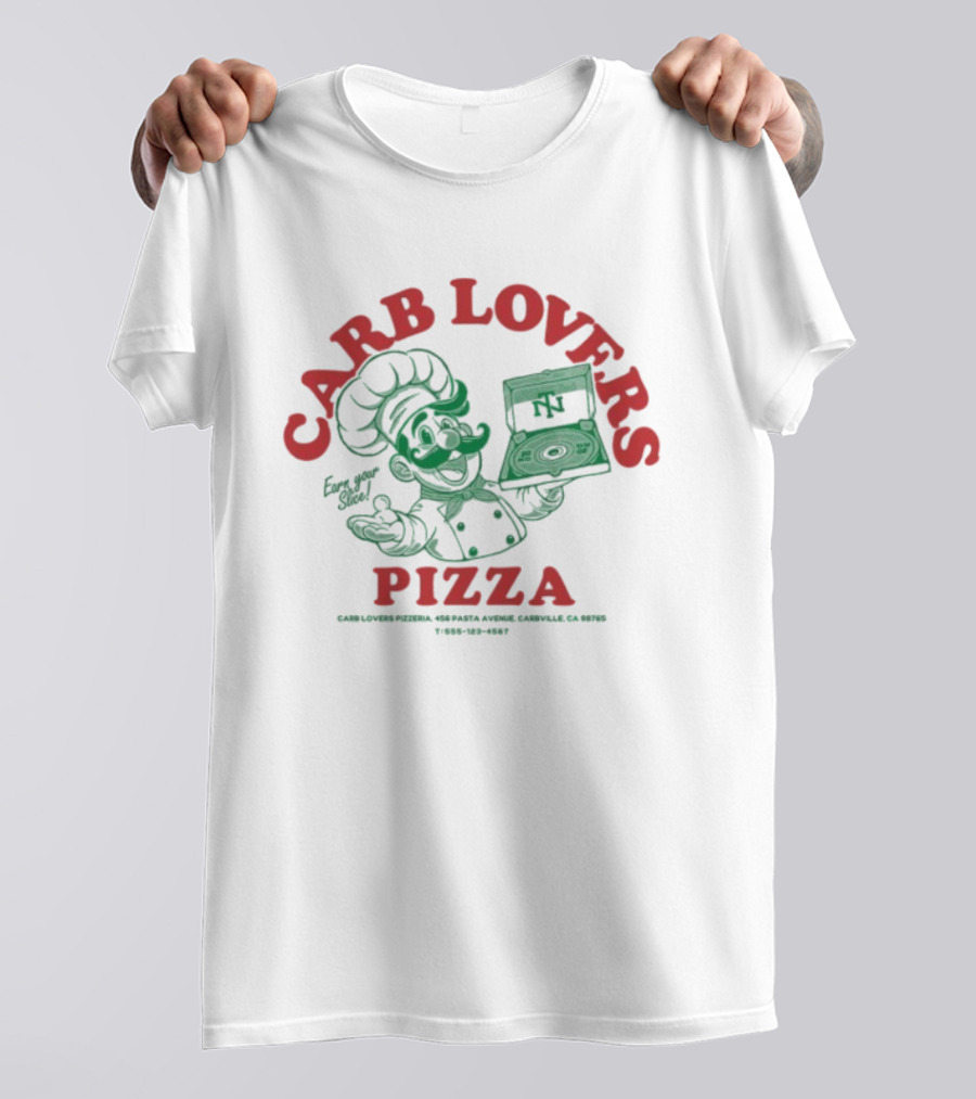 Carb Lovers Pizza Earn Your Slice Chef Thundernoise Turntables And Oven Fun T-Shirt