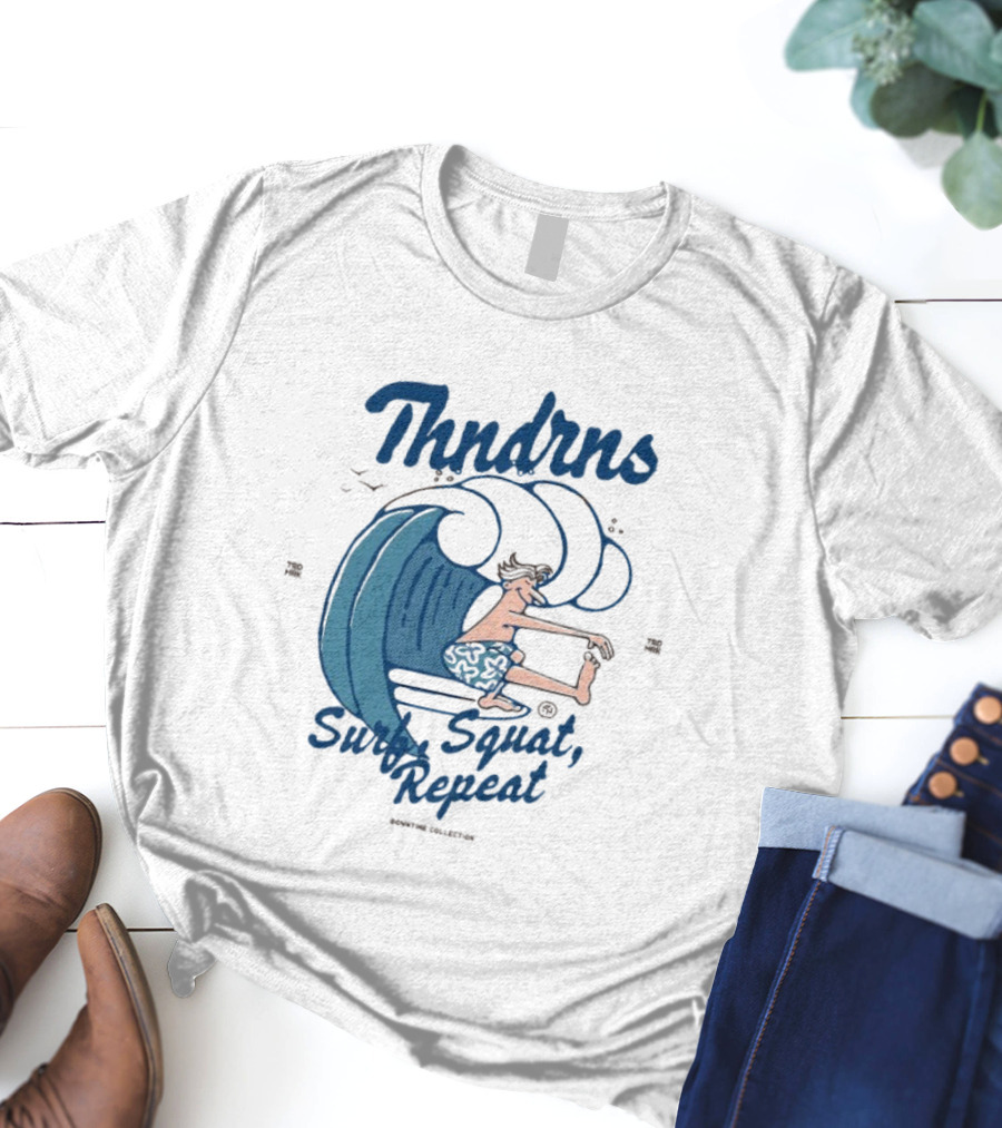 Thndrns Surf Squat Repeat Wave Action T-Shirt