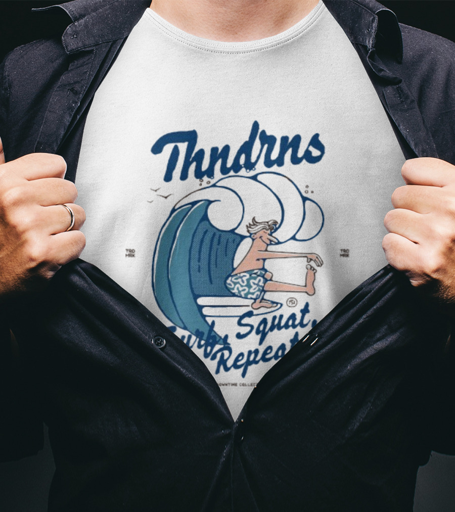 Thndrns Surf Squat Repeat Wave Action T-Shirt