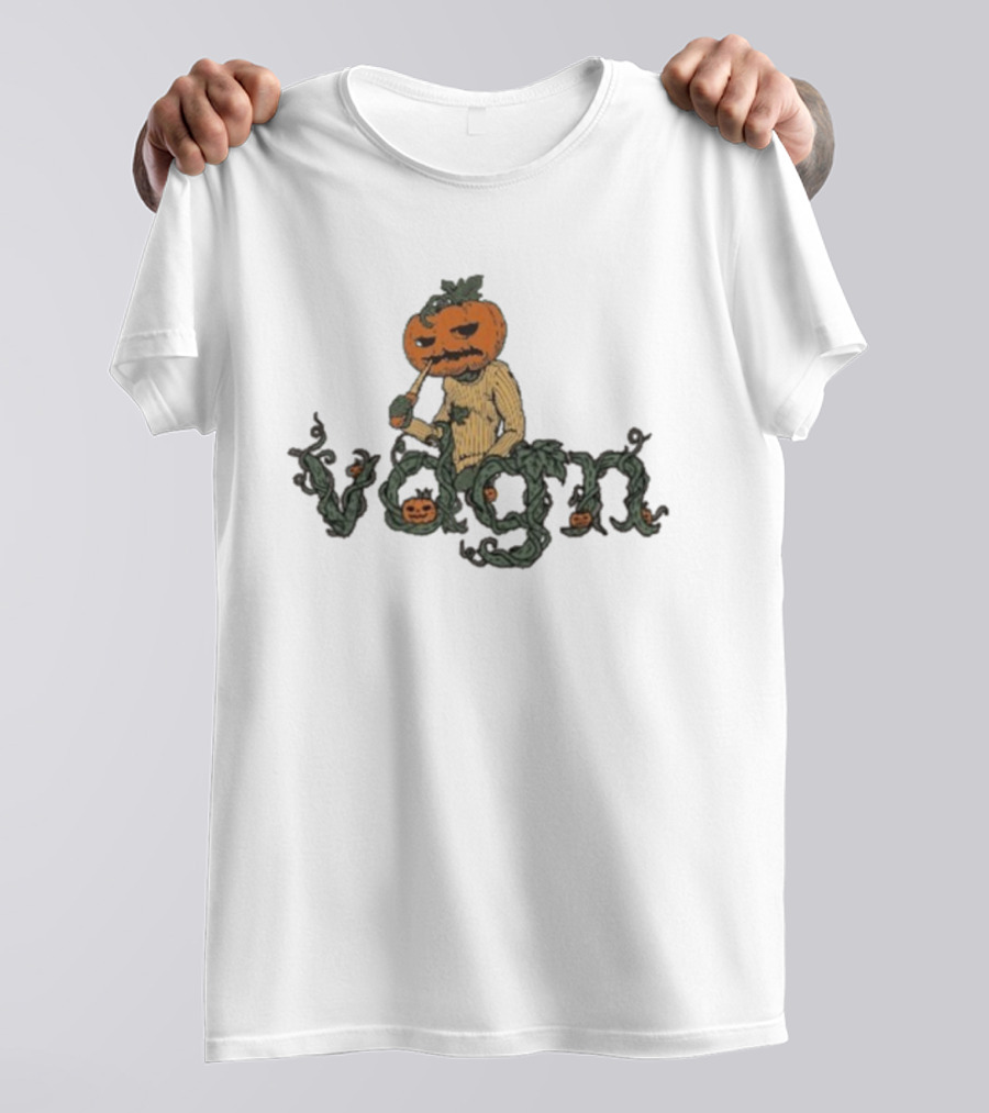 Vdgn Pumpkin Smoking Pipe Halloween Theme Sweater T-Shirt