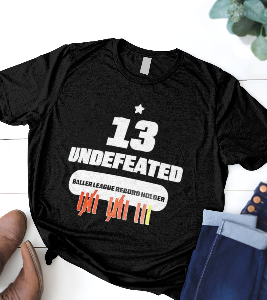 13 Undefeated League Record Holder Star Symbol Marks T-Shirt