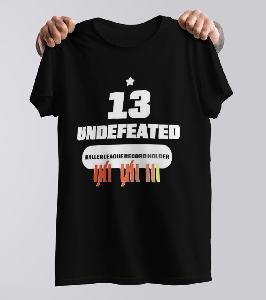13 Undefeated League Record Holder Star Symbol Marks T-Shirt