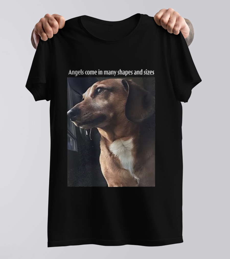 Angels Come In Many Shapes And Sizes Dog Portrait T-Shirt