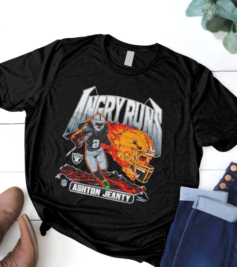 Angry Runs Ashton Jeanty Las Vegas Raiders NFL 2025 T-Shirt