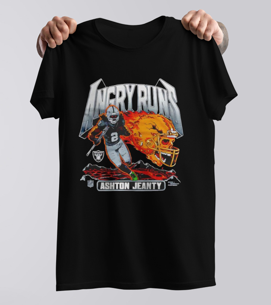 Angry Runs Ashton Jeanty Las Vegas Raiders NFL 2025 T-Shirt