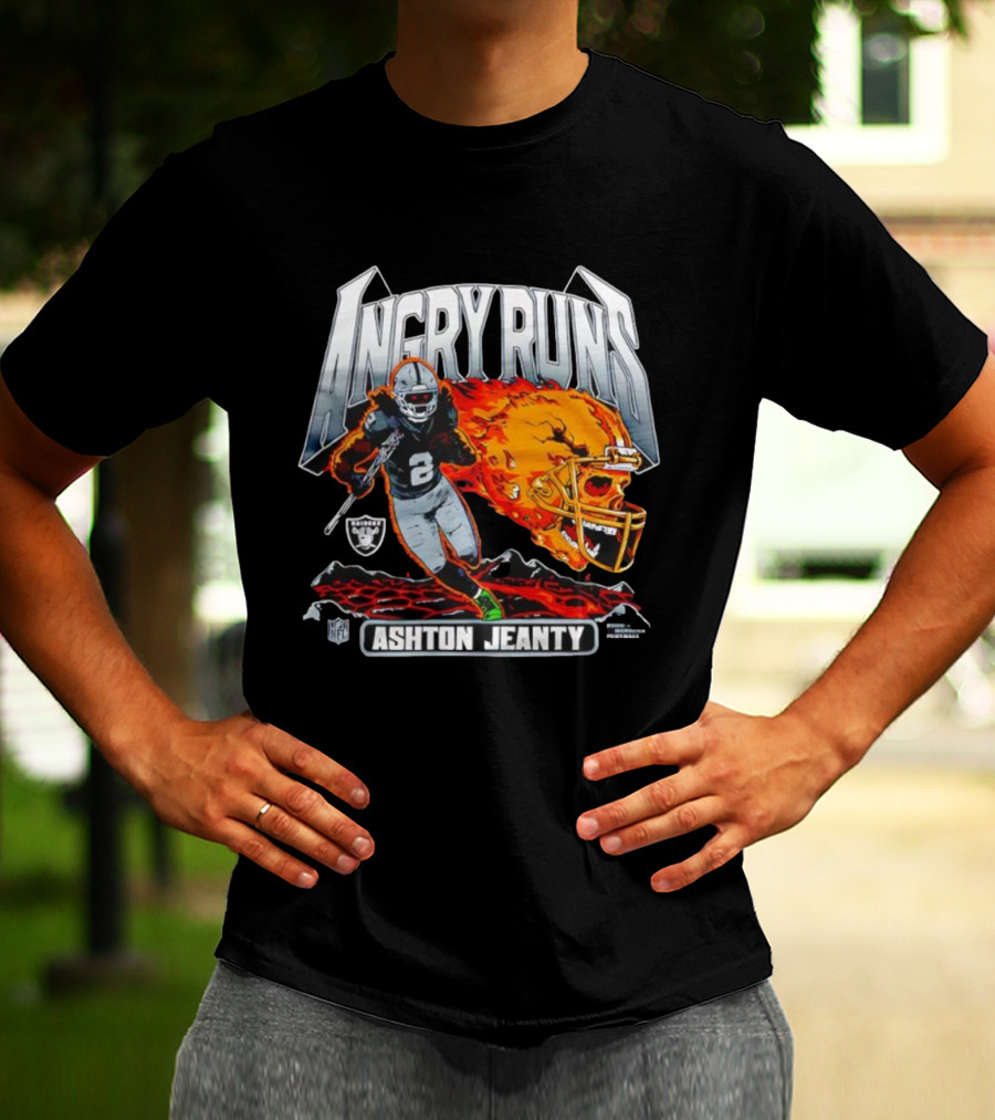 Angry Runs Ashton Jeanty Las Vegas Raiders NFL 2025 T-Shirt