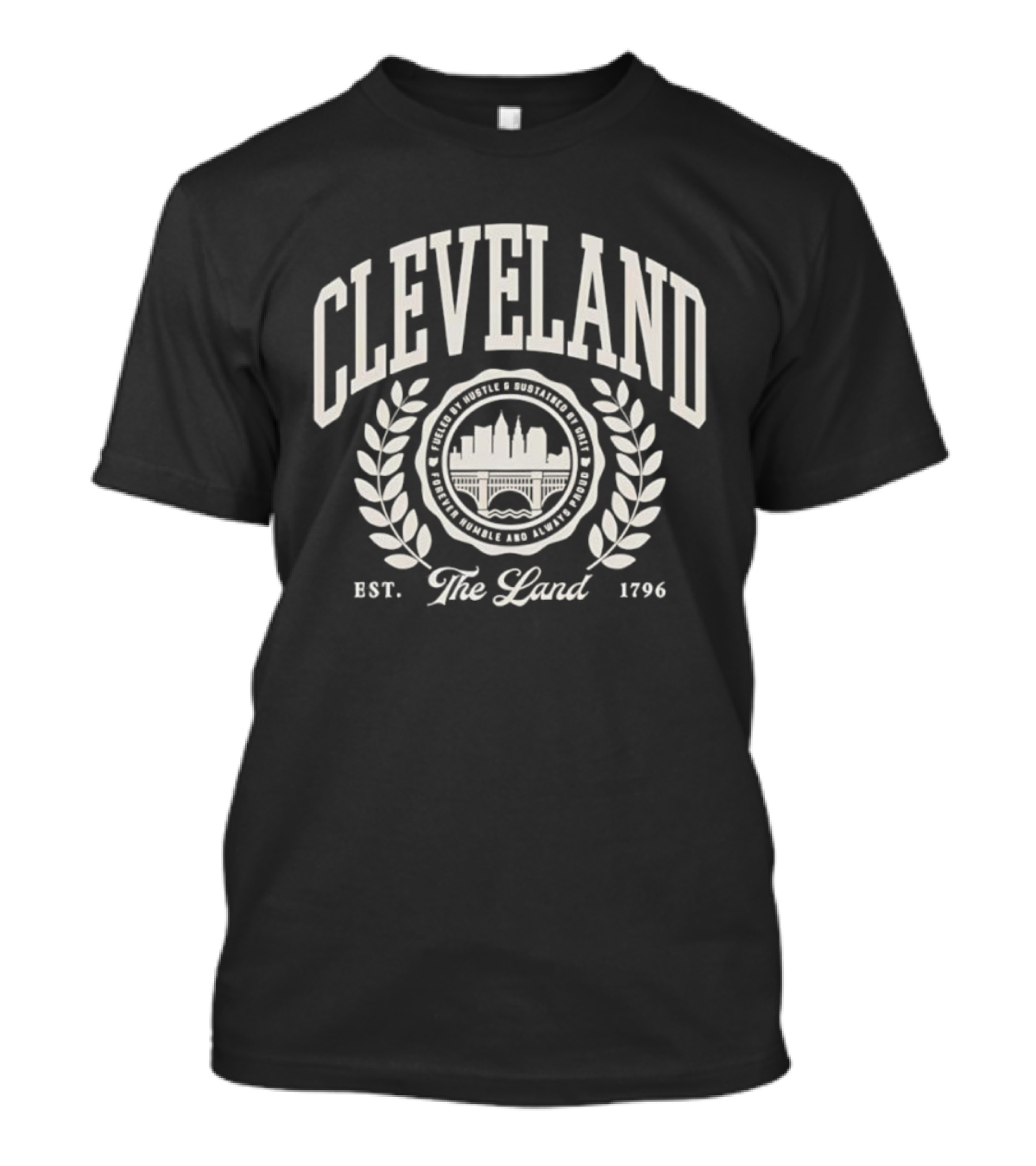 Cleveland Collegiate The Land Est 1796 Cityscape Laurel Emblem T-Shirt