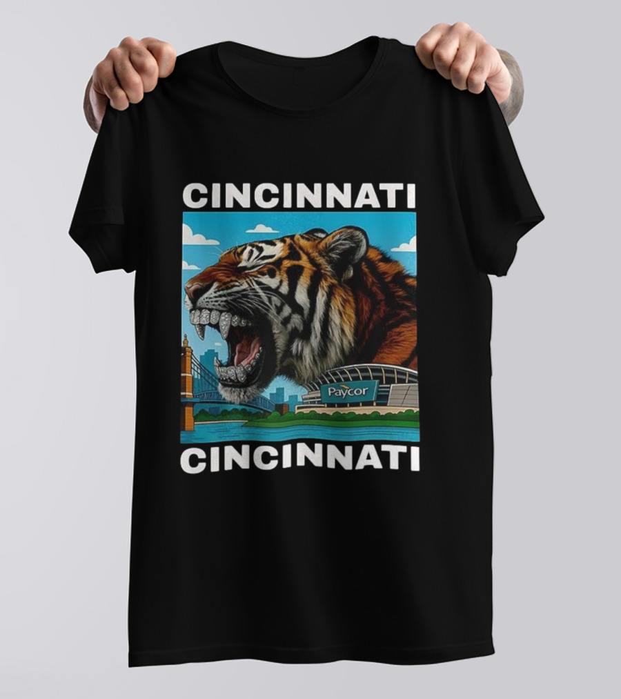 Cincinnati Tiger Iced Out Grillz Paycor Stadium Roar T-Shirt