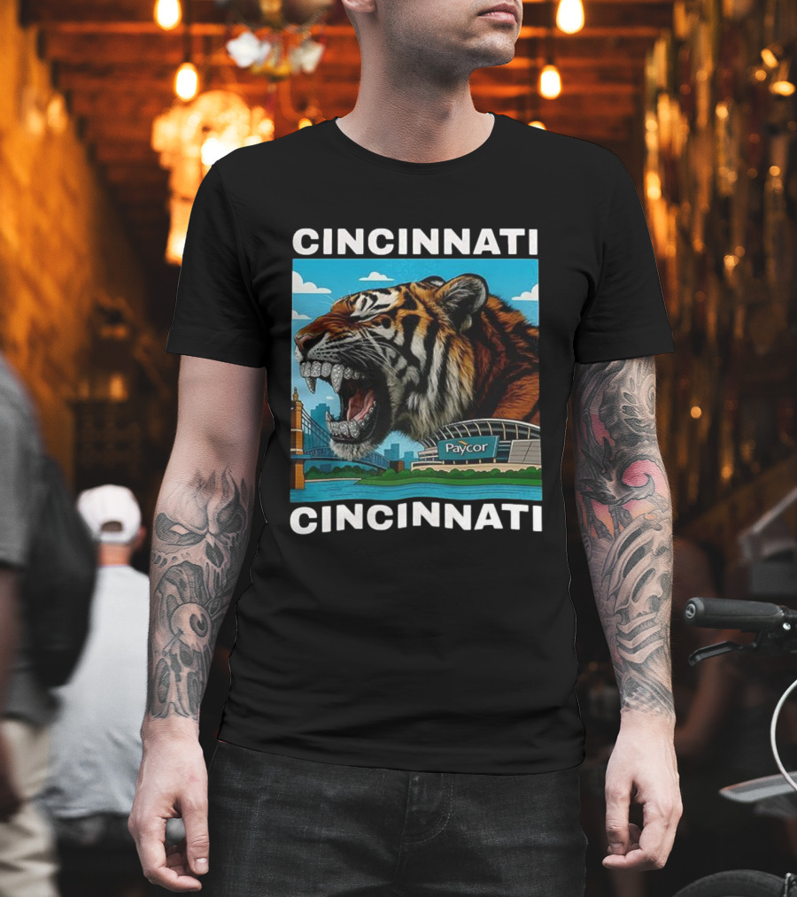 Cincinnati Tiger Iced Out Grillz Paycor Stadium Roar T-Shirt