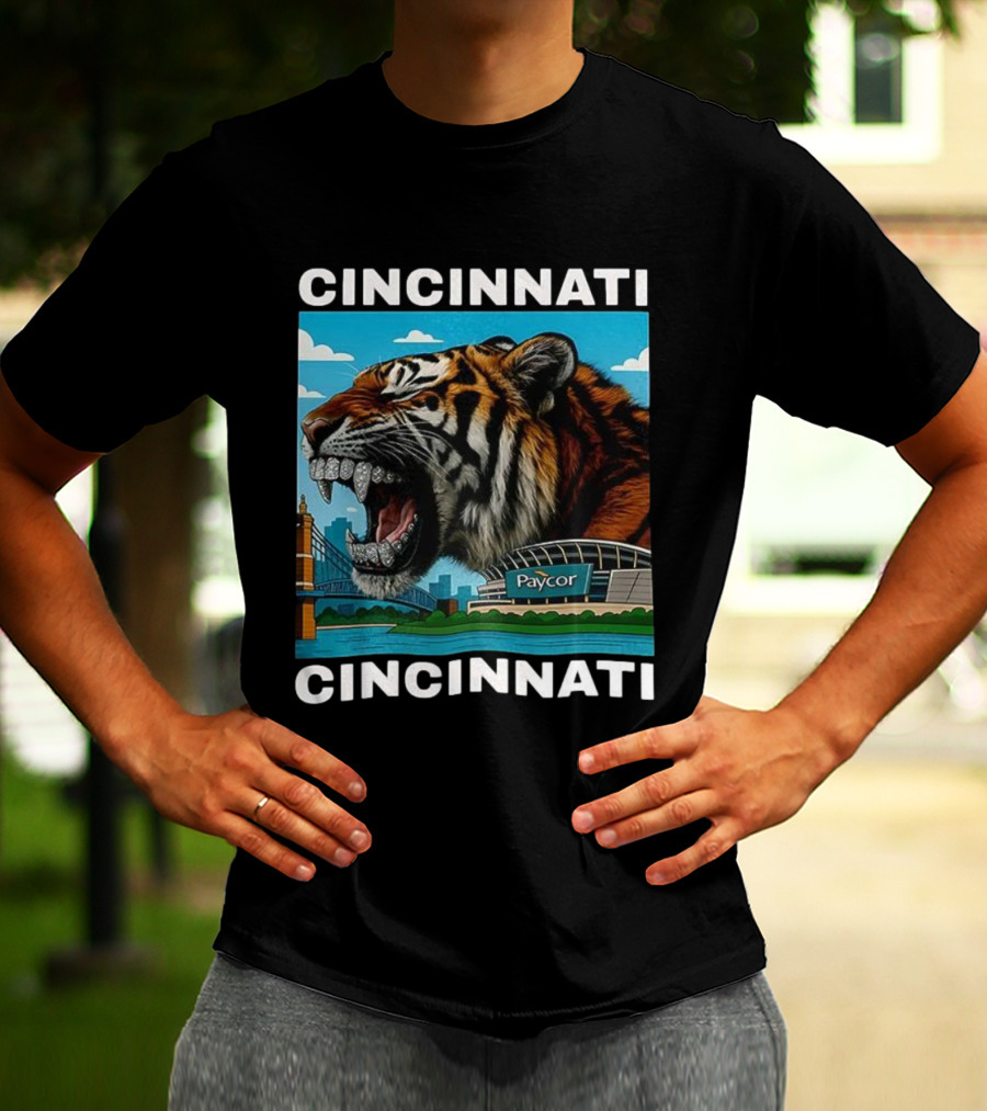 Cincinnati Tiger Iced Out Grillz Paycor Stadium Roar T-Shirt