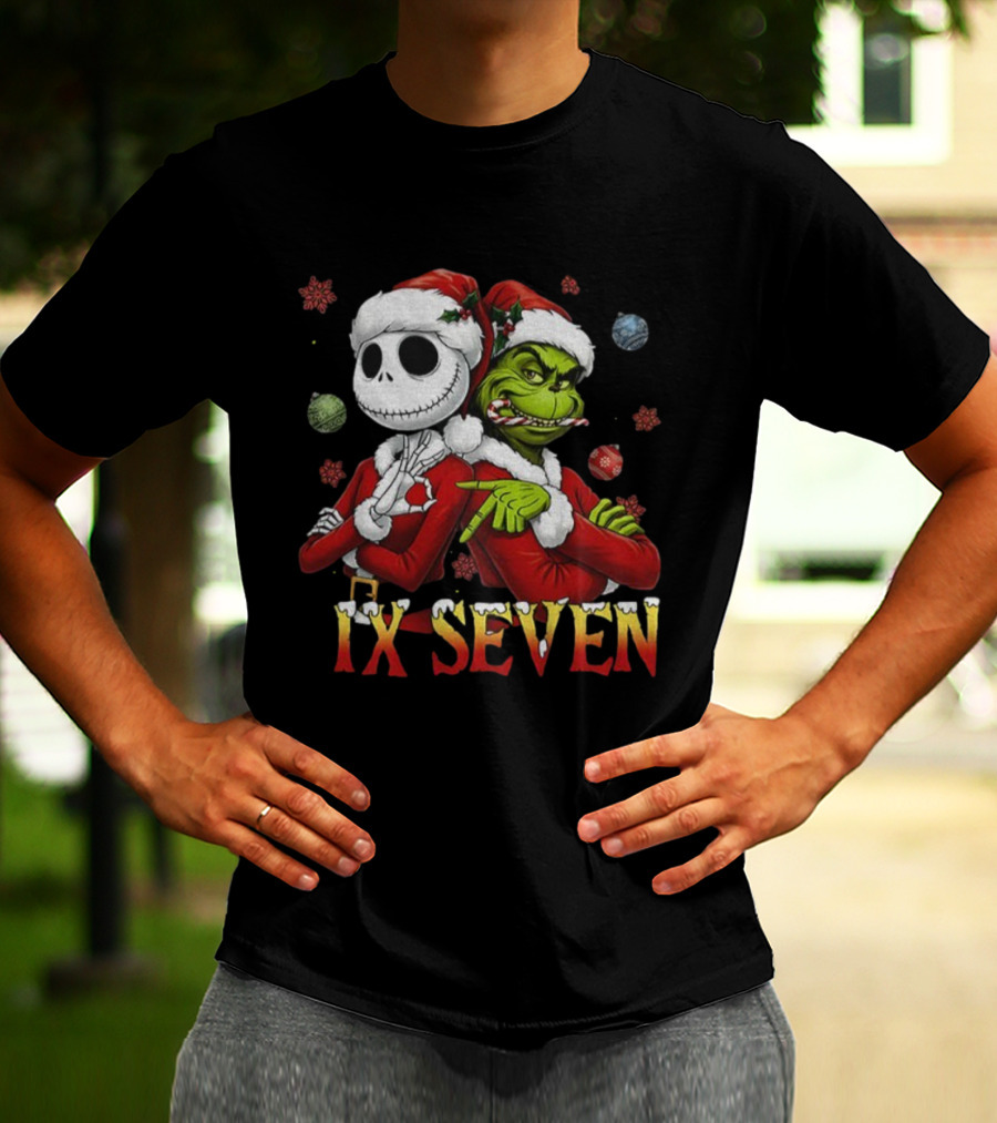 Jack Skellington Grinch IX Seven Santa Christmas Meme T-Shirt