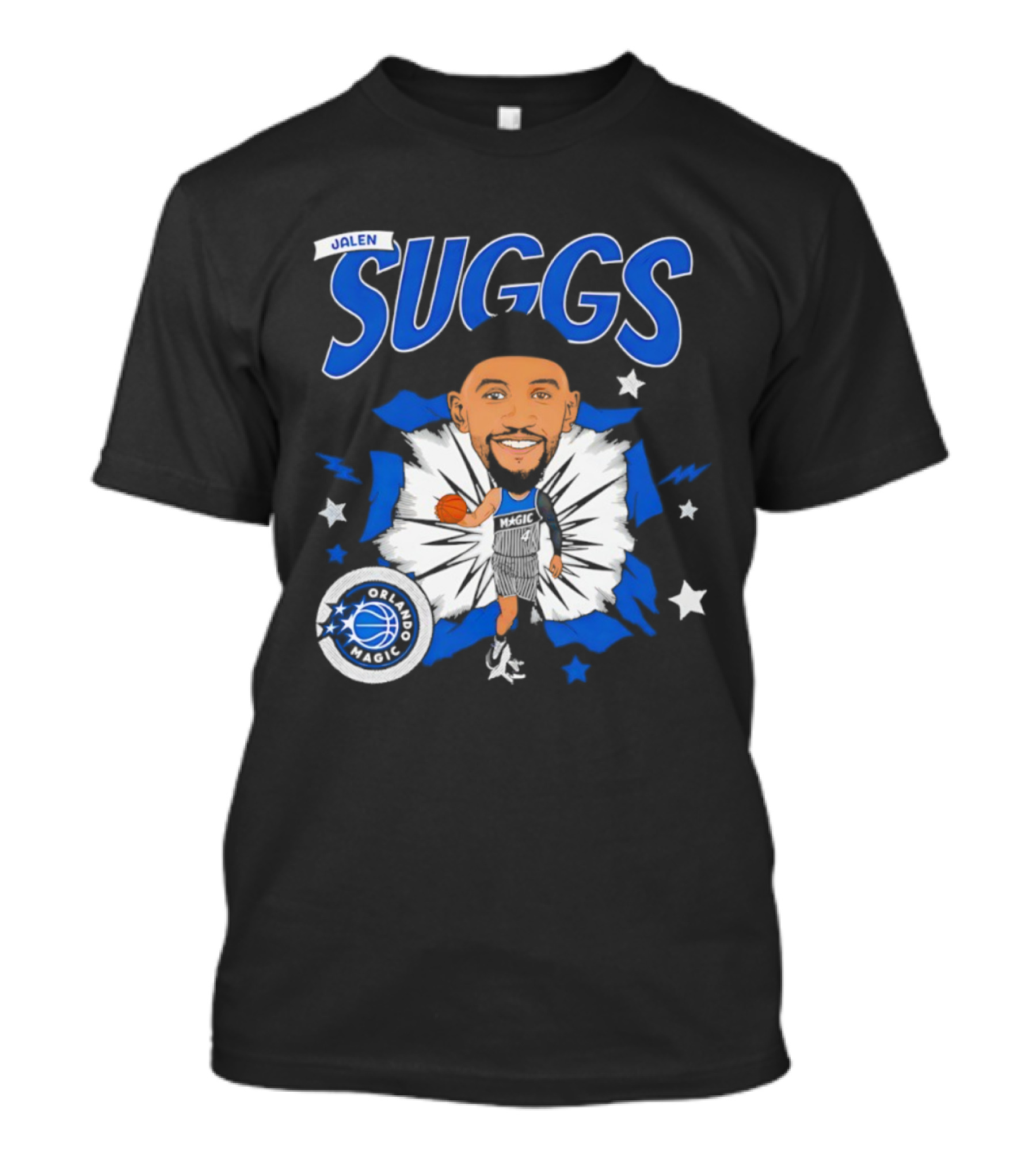 Jalen Suggs Orlando Magic Basketball Starburst Caricature T-Shirt