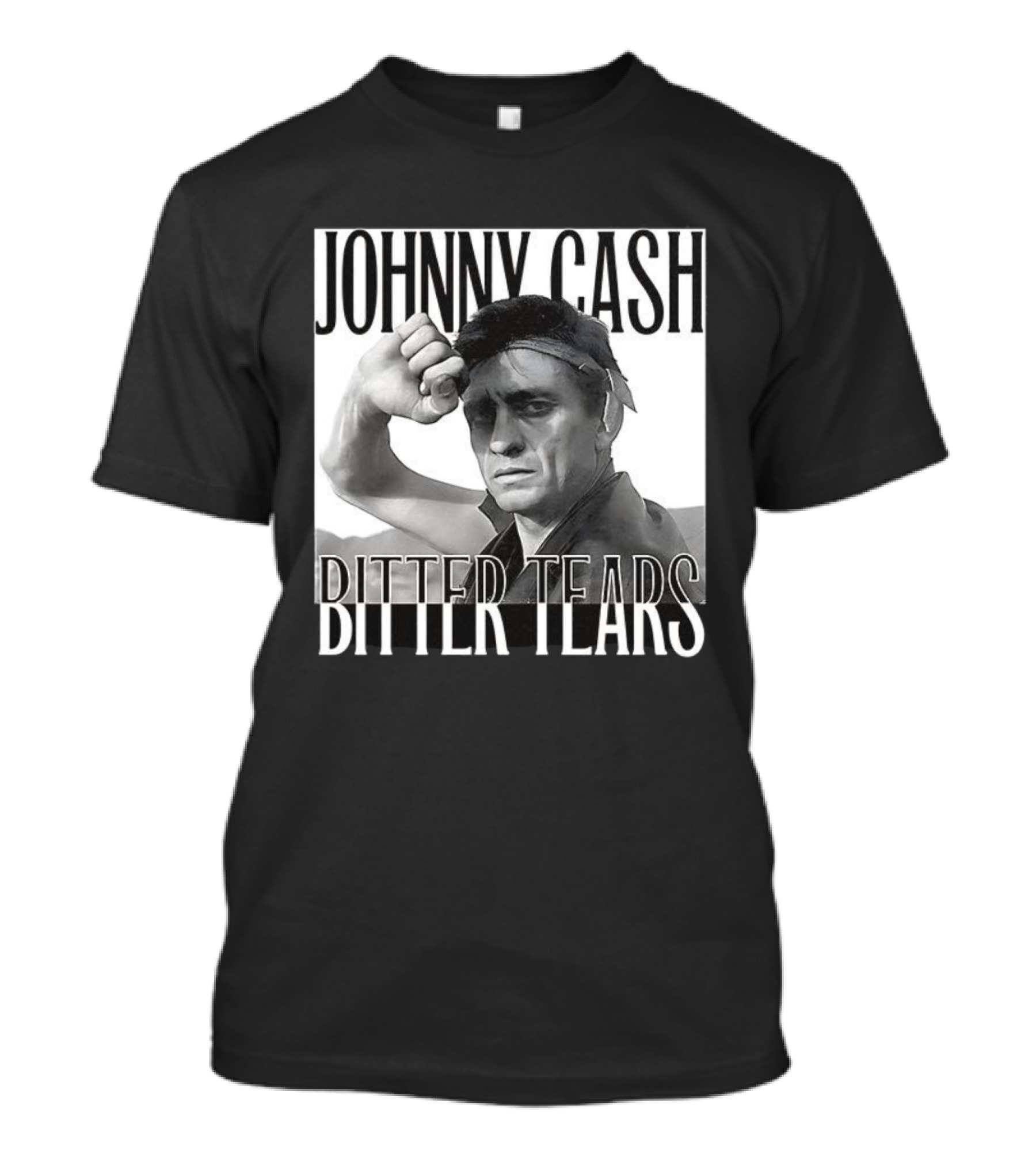 Johnny Cash Bitter Tears Monochrome Illustration T-Shirt