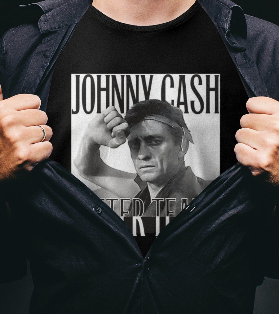 Johnny Cash Bitter Tears Monochrome Illustration T-Shirt