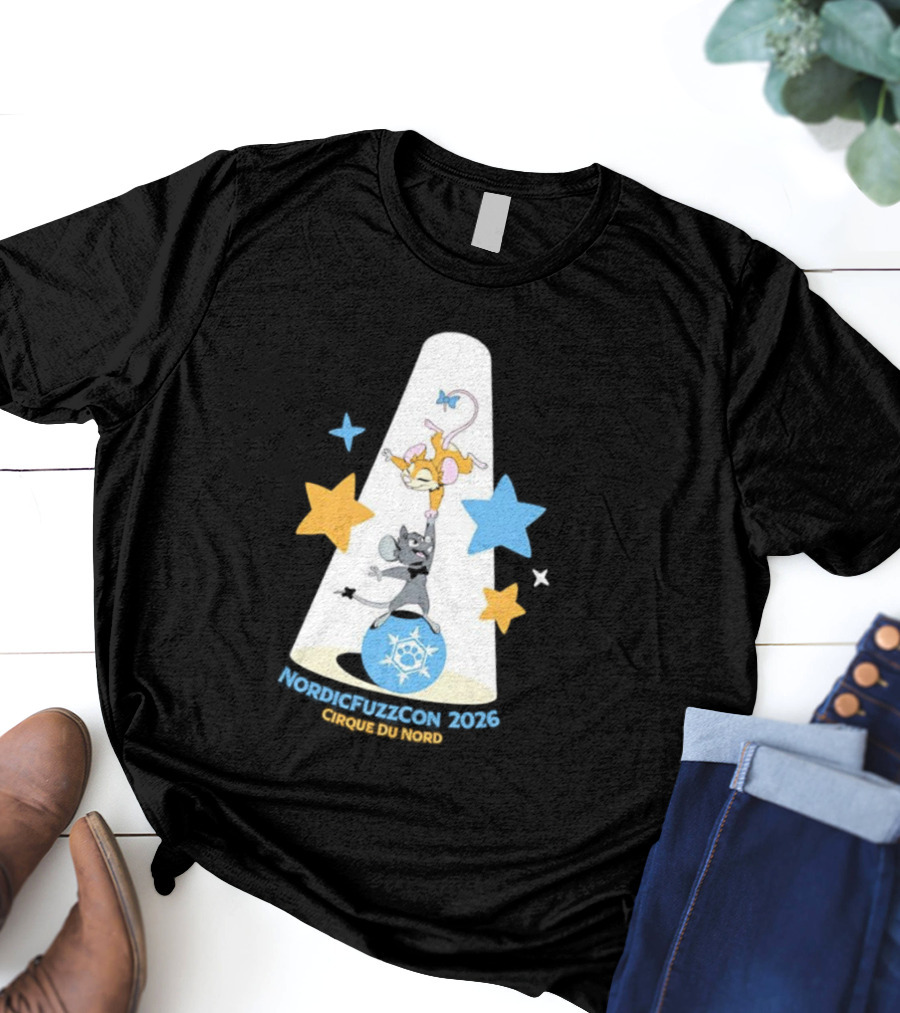 NordicFuzzCon 2026 Cirque Du Nord Mice Balancing Act Stars T-Shirt