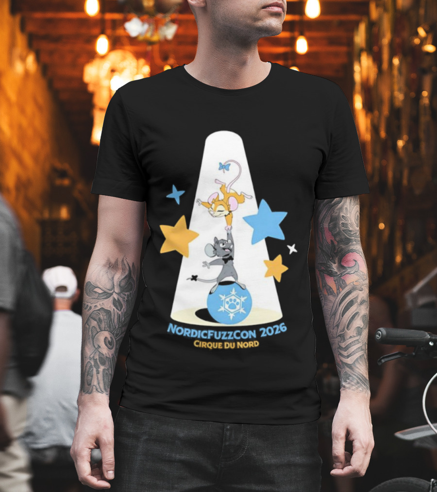 NordicFuzzCon 2026 Cirque Du Nord Mice Balancing Act Stars T-Shirt