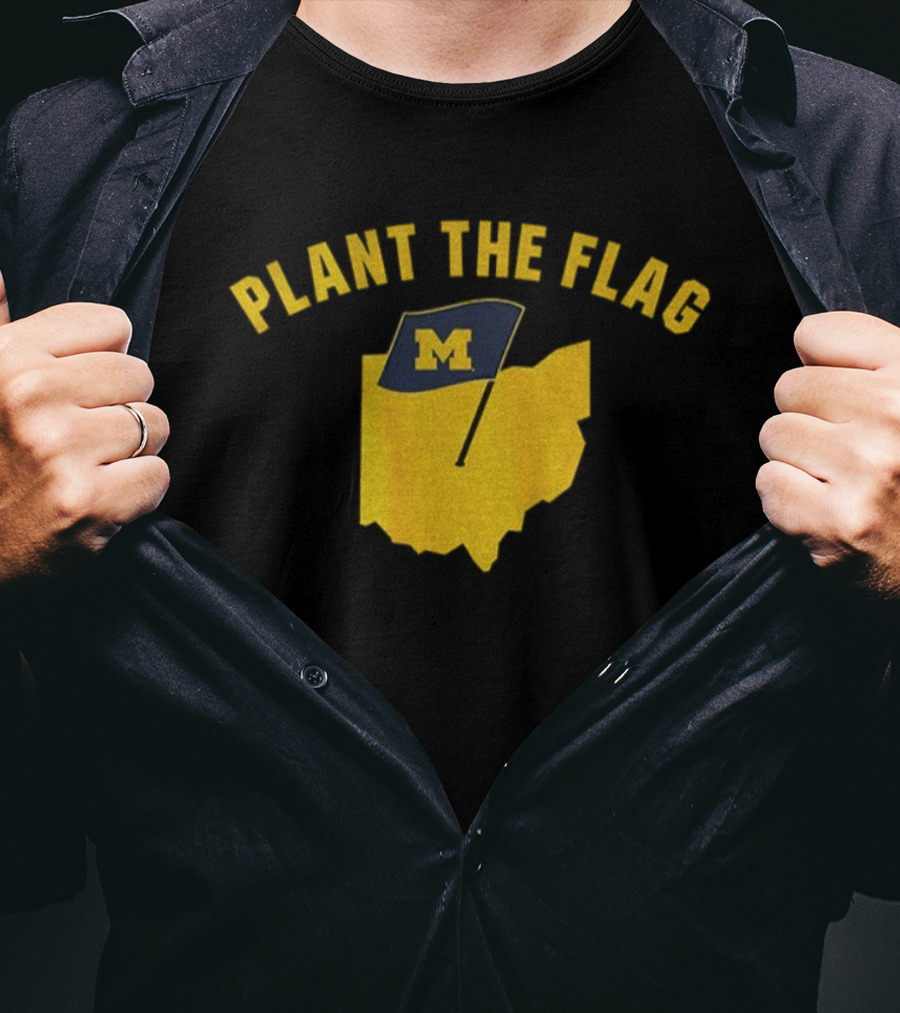 Ohio Map Plant The Flag M Michigan Wolverines Football 2025 T-Shirt