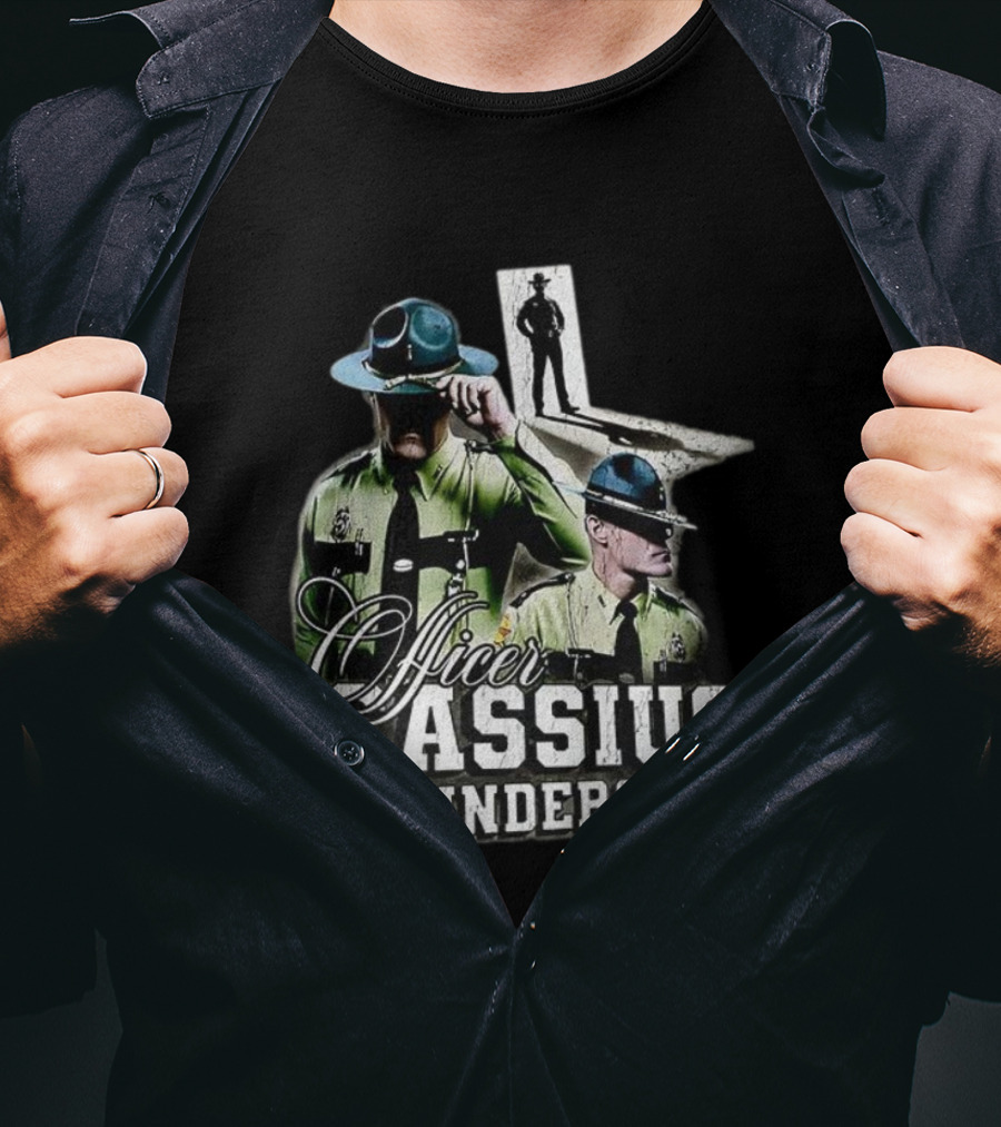 Officer Cassius Thundercock Police Silhouette Tribute T-Shirt