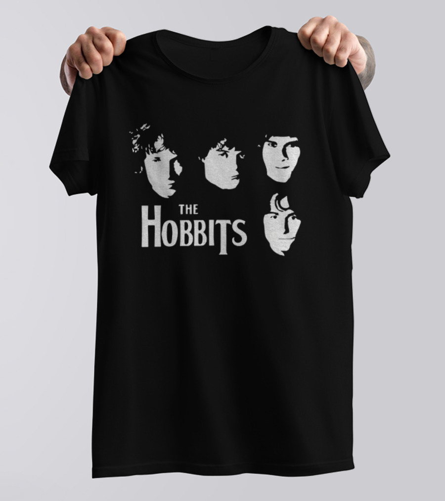 The Hobbits Lord Of The Rings Beatles Parody Band Faces T-Shirt