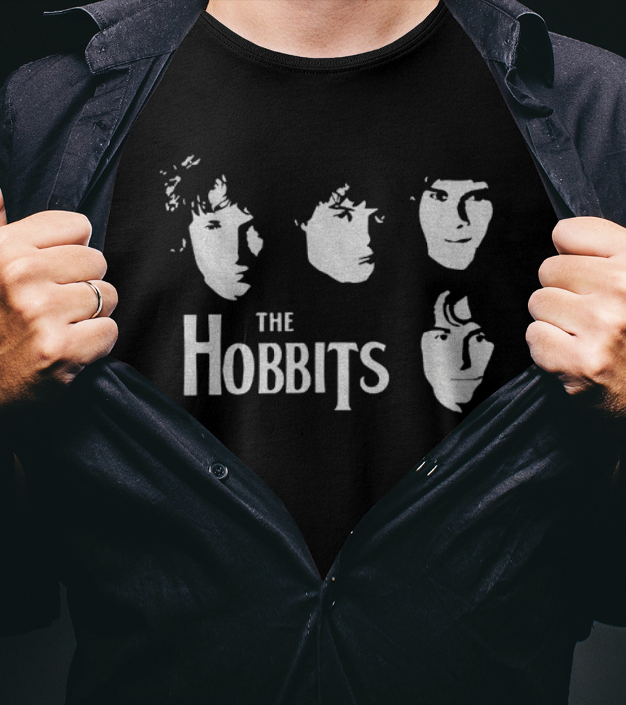 The Hobbits Lord Of The Rings Beatles Parody Band Faces T-Shirt