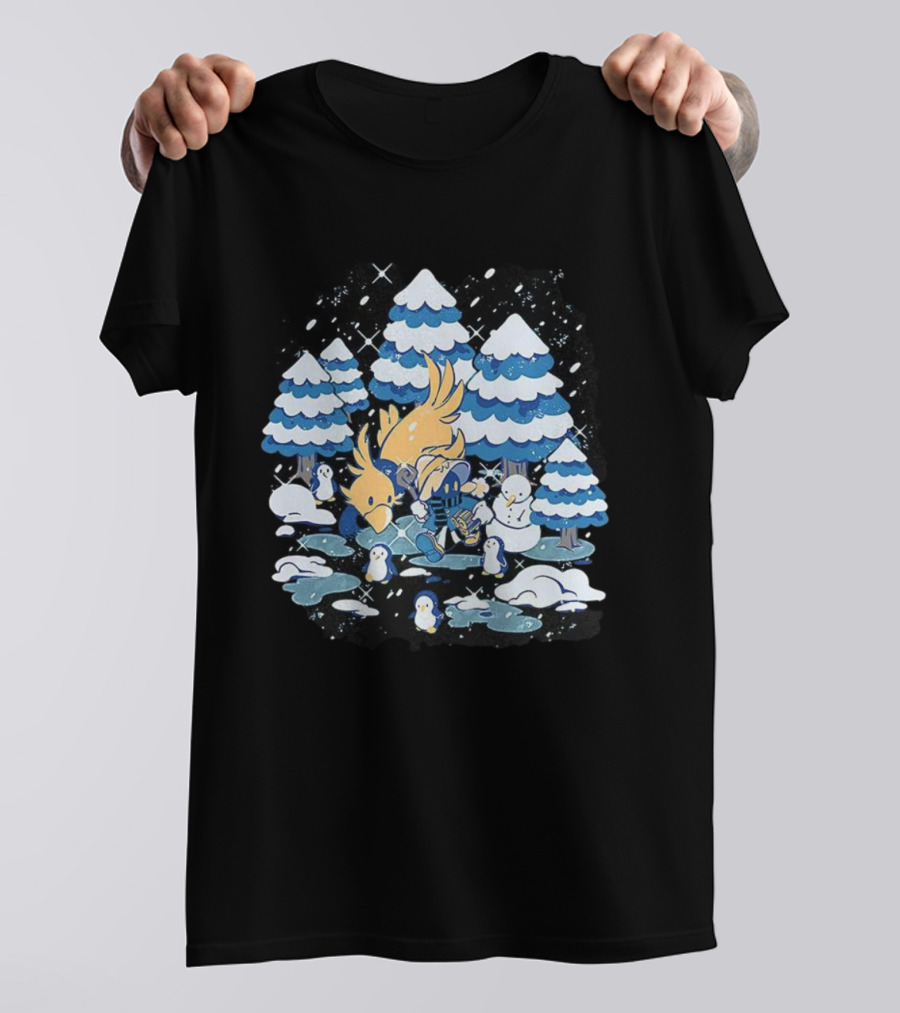 Vivi Ornitier Chocobo Final Fantasy Winter Wonderland Scene T-Shirt