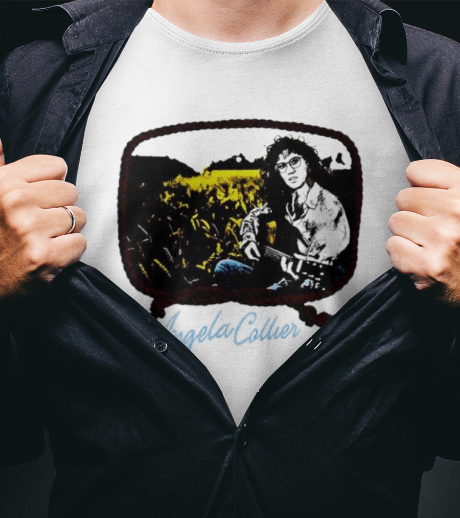 Angela Collier Self-Titled Album Acoustic Guitar In Field T-Shirt