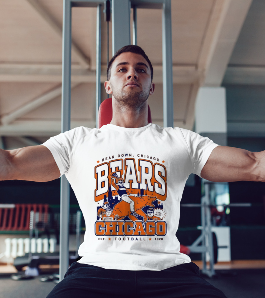 Bear Down Chicago Bears Est 1920 Football Skyline Daa Bears T-Shirt