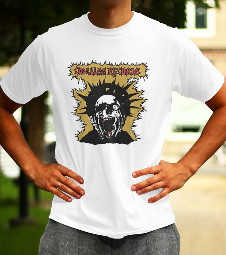 Convulse Records Skull With Crowned Head Design T-Shirt