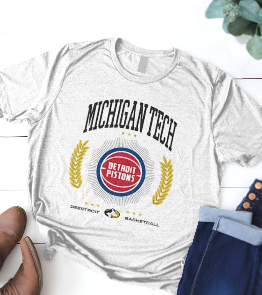 Michigan Tech Detroit Pistons Detroit Basketball T-Shirt