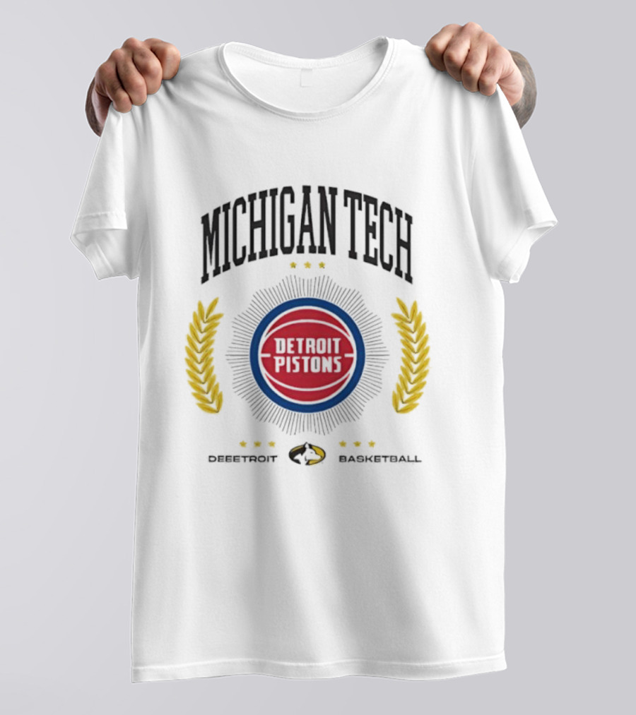 Michigan Tech Detroit Pistons Detroit Basketball T-Shirt