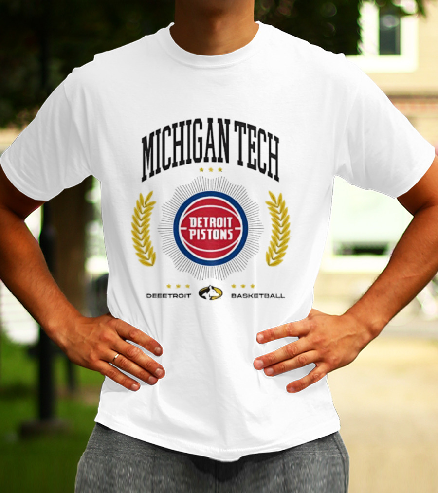 Michigan Tech Detroit Pistons Detroit Basketball T-Shirt