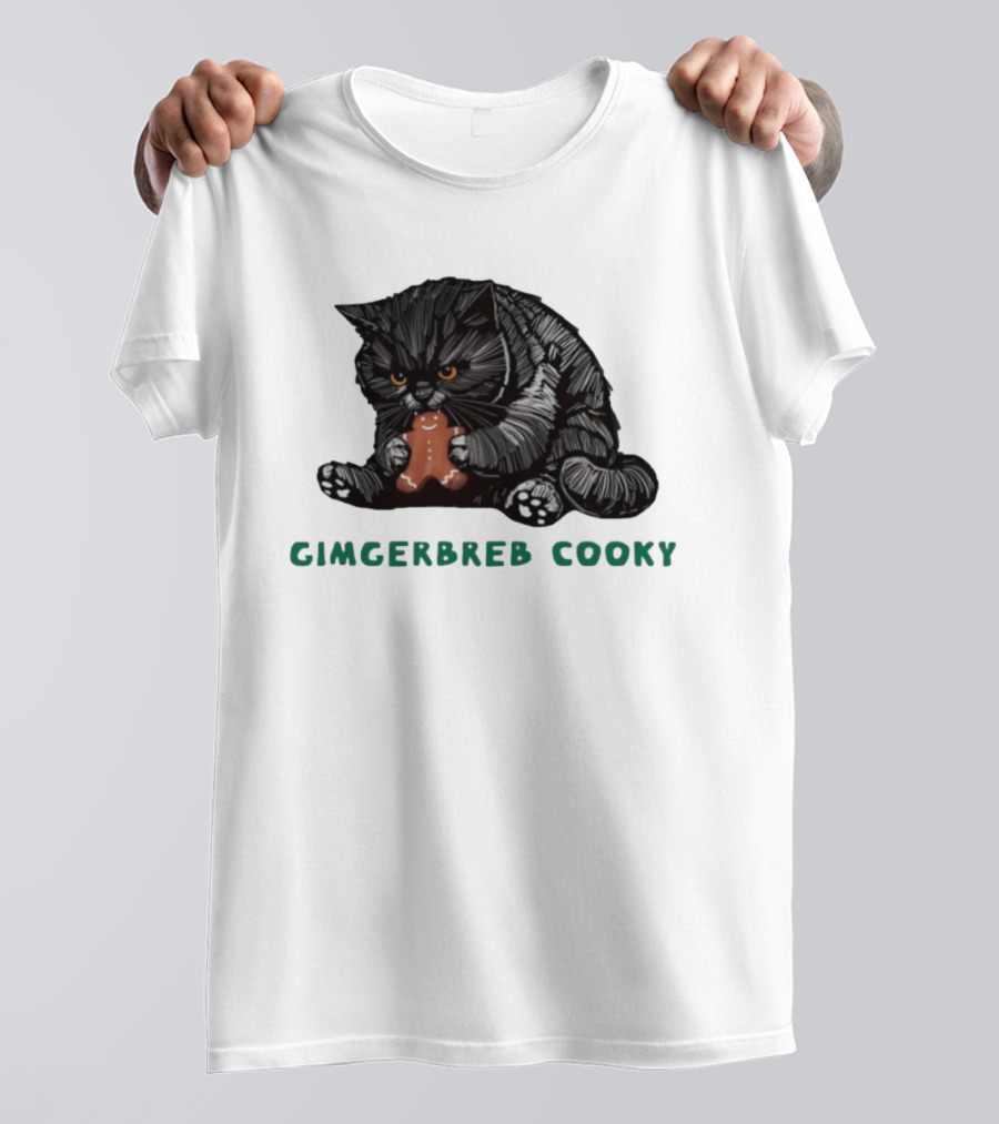 Gimgerbreb Cooky Cat Christmas Gingerbread Cookie Cat T-Shirt